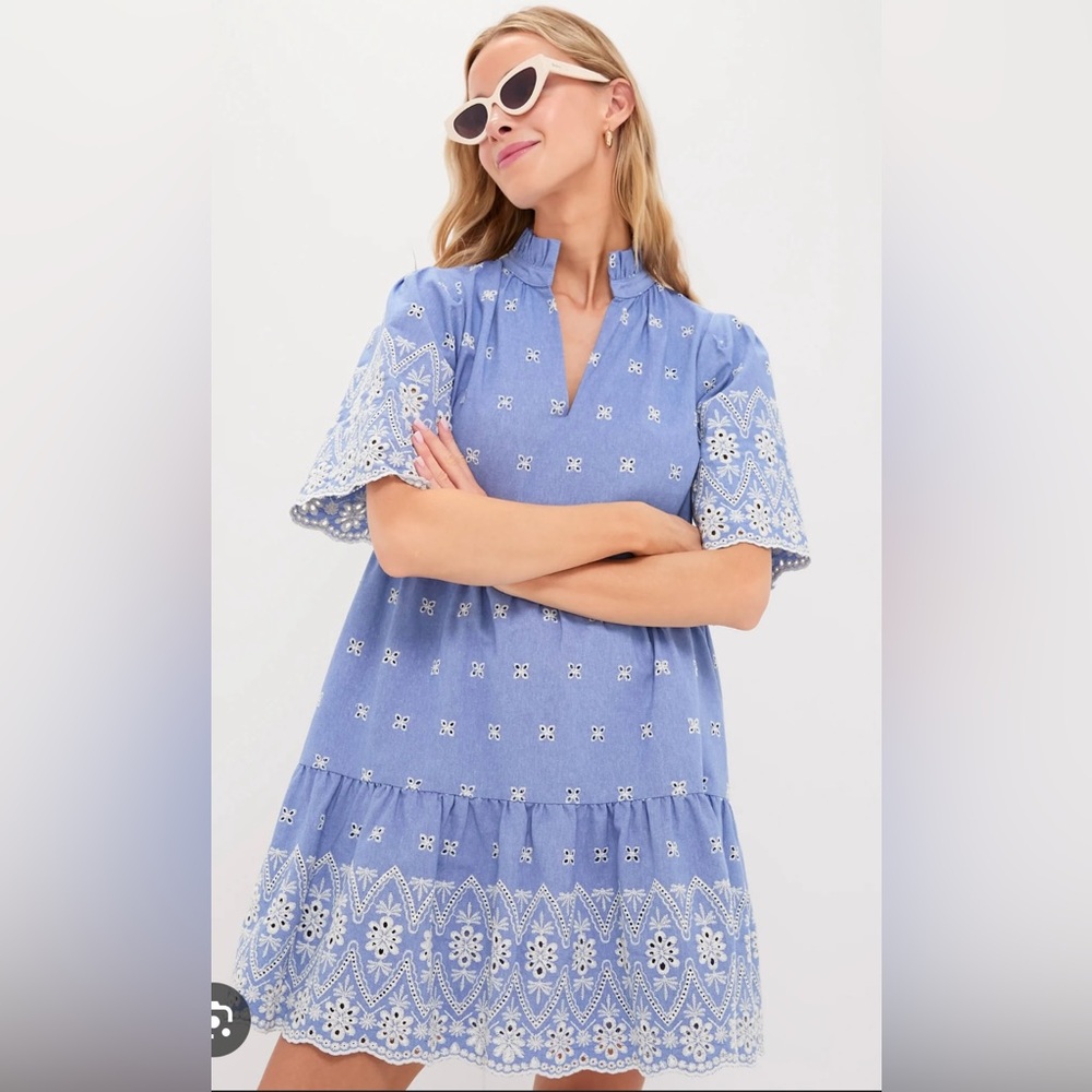 TUCKERNUCK Chambray Embroidered Crawford Dress